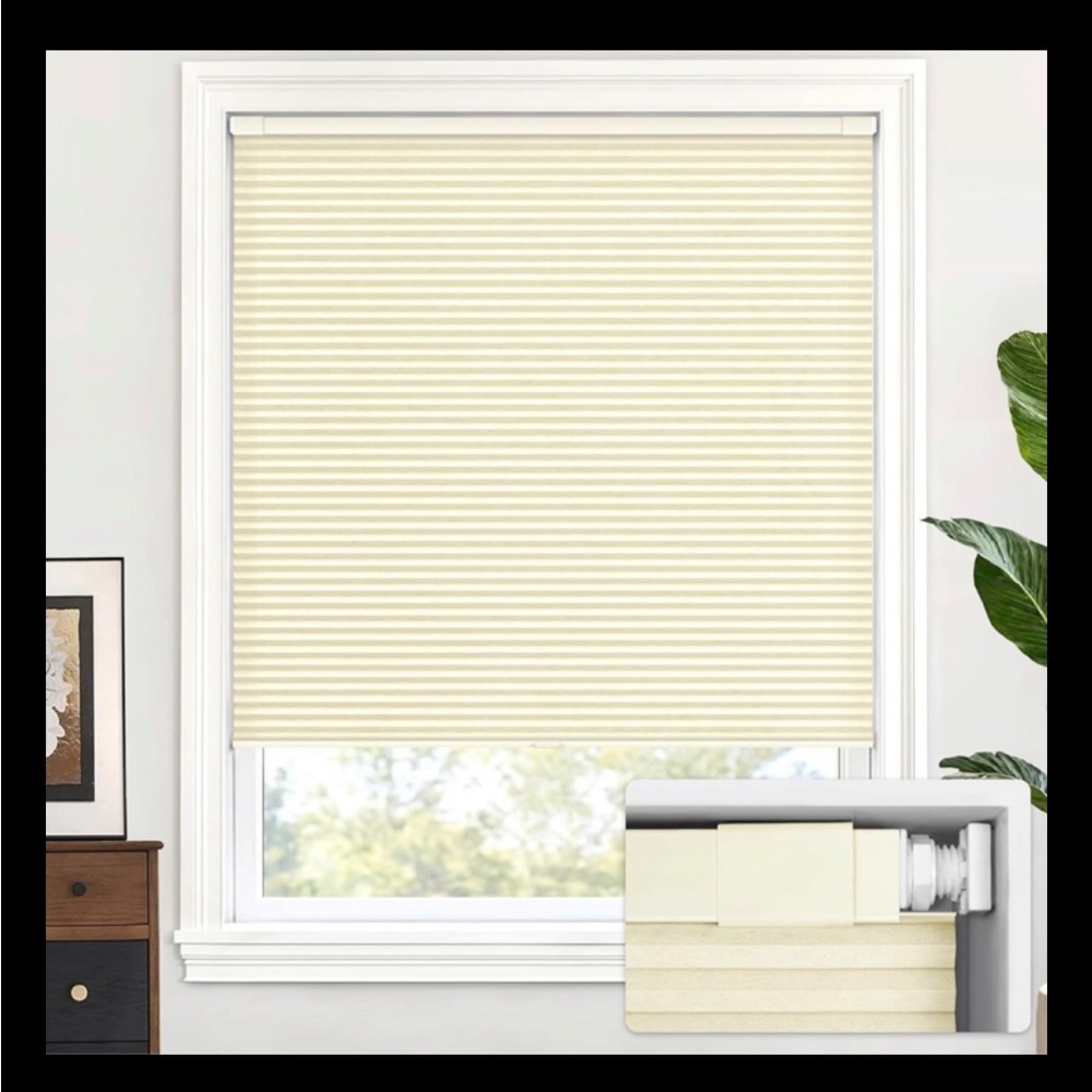 LazBlinds Cordless Cellular Shades, No Tools No Drill 30'' W X 48'' H, White